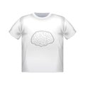Vector t-shirt mock up with geometric brain image.