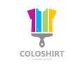 Vector T-shirt paint logo template design. Creative T-shirt symbol or icon