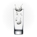 Vector tablet in glass with water Royalty Free Stock Photo