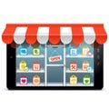 Vector Tablet PC with Supermarket Concept