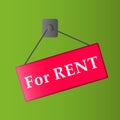 Vector tablet is rented. For rent sign icon