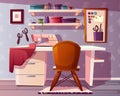 Vector tailor, seamstress room. Handicraft, needlework area Royalty Free Stock Photo