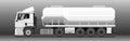 Vector tank truck side view. Truck; semitrailer tank. White blank tank truck template for advertising. Oil, fuel tanker. Freight, Royalty Free Stock Photo