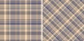 Vector tartan check of background plaid textile with a texture seamless fabric pattern. Set in cream colors for geometric unique