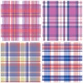 Vector tartan textile texture set