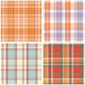 Vector tartan textile texture set