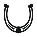 Vector tattoo horseshoe black simple icon isolated