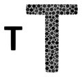 Vector Tau Greek Letter Composition of Dots
