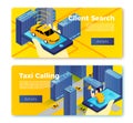 Vector taxi application service banner templates