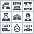 Vector taxi icons set