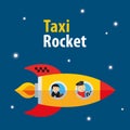 Vector taxi rocket illustration