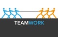 Vector teamwork graphics with two teams Royalty Free Stock Photo