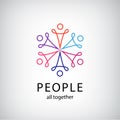 Vector teamwork, social net, people together icon