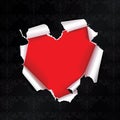 Vector tear paper heart Royalty Free Stock Photo
