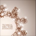 Vector technical background made from cogwheels