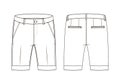 Fashion technical sketch of shorts with cuffs in vector graphic Royalty Free Stock Photo