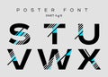 Vector Techno Font with Digital Glitch Text Effect. Royalty Free Stock Photo