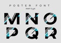 Vector Techno Font with Digital Glitch Text Effect. Royalty Free Stock Photo