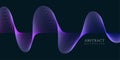 Vector technology abstract background with dynamic amorphous vector flowing gradient particle water curve waves and modern lines.