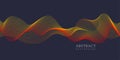 Vector technology abstract background with dynamic amorphous vector flowing gradient particle water curve waves and modern red,