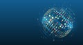 Vector technology background. Big data visualization. Abstract stream information with circles array and binary code. Information Royalty Free Stock Photo