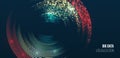 Vector technology background. Big data visualization. Abstract stream information with colorful circles array. Information Royalty Free Stock Photo
