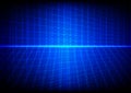 Vector technology binary code with grid on blue background