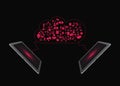 Vector technology business, Network process with tablets. cloud Royalty Free Stock Photo