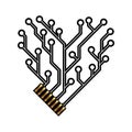 Vector technology circuit board heart shape Royalty Free Stock Photo