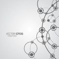 Vector technology concept illustration. Connected Lines and dots. Network sign Royalty Free Stock Photo