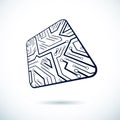 Vector technology cpu design with square microprocessor scheme. Royalty Free Stock Photo