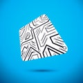 Vector technology cpu design with square microprocessor scheme. Royalty Free Stock Photo