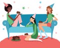 Vector Teenage Girl's Birthday Party Illustration