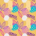 vector teenage seamless neon pattern naive style