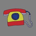 Vector telephone. Evolution of the phone. Isolated. Royalty Free Stock Photo