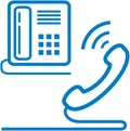 Vector telephone and phone receiver illustration