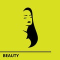 Vector template abstract logo for beauty salon stylized profile of a young beautiful woman Royalty Free Stock Photo