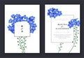 Vector template advertising, postcards, social media banners set of flowers forget-me-nots.