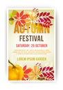 Vector template Autumn festival for use in printing, posters, cards, web site