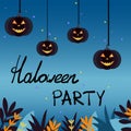 Vector template, background, banner, backdrop with Haloween pumpkin Royalty Free Stock Photo