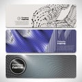 Vector template banners with digital technology and internet Royalty Free Stock Photo