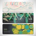 Vector template banners with digital technology and internet abstract background Royalty Free Stock Photo