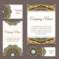 Vector template business card. Geometric background. Card or invitation collection. Islam, Arabic, Indian, ottoman motifs. Royalty Free Stock Photo