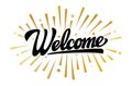 Vector template with calligraphic inscription Welcome. Lettering Royalty Free Stock Photo