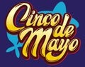 Vector template with calligraphic lettering for celebration Cinco de Mayo Royalty Free Stock Photo