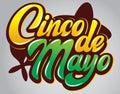 Vector template with calligraphic lettering for celebration Cinco de Mayo Royalty Free Stock Photo