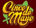 Vector template with calligraphic lettering for celebration Cinco de Mayo Royalty Free Stock Photo