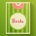 Cactus background with with flower and text frame