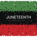 Vector. Template card with Juneteenth Freedom Day flag