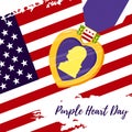 Vector template card Purple Heart Day